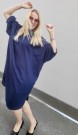 Kaftan kjole i blått thumbnail