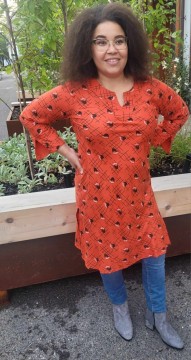 Oransje Kurta kjole