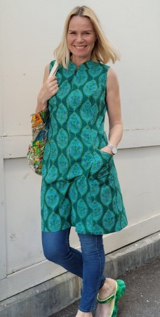 Twiggy kjole Grønnmønstret