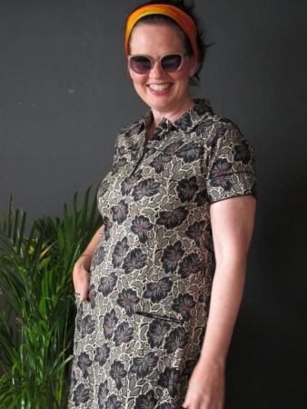 Jenny kjole Sort blomst