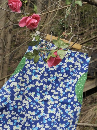 Blå blomst Basic skjørt